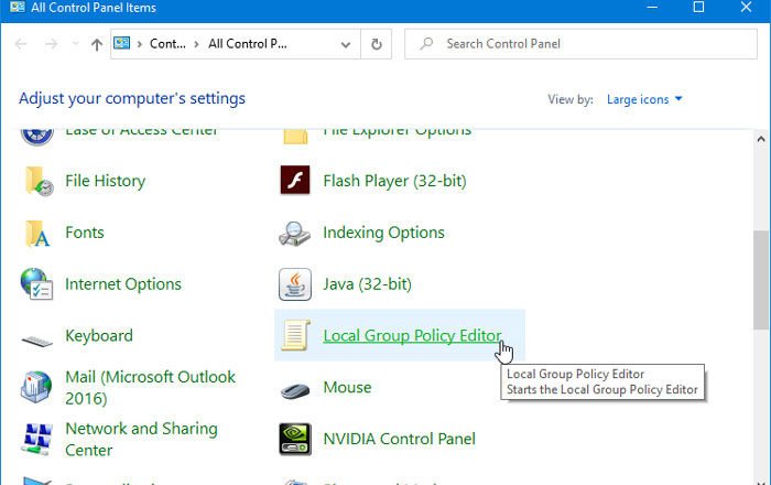 add Local Group Policy Control Panel