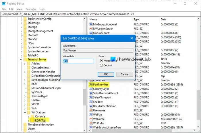 Change RDP Listening Port for Remote Desktop