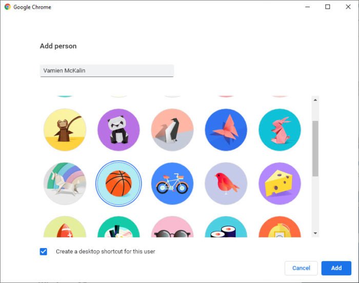 Google Chrome Create Profile