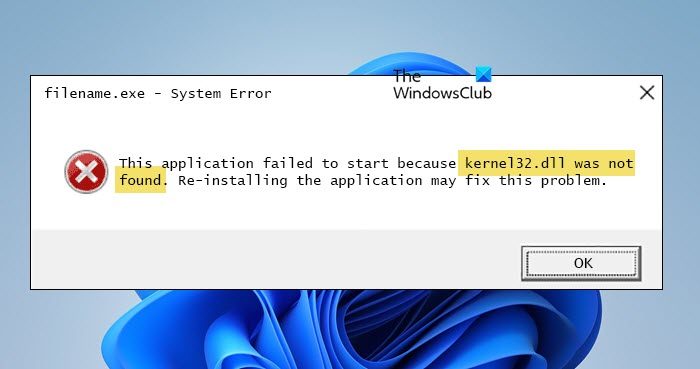 fix Kernel32.dll not found errors