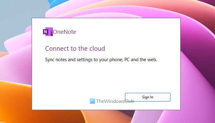 Disable OneNote Connect to the cloud status
