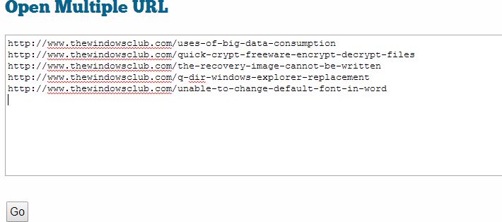 Open multiple URLs at once