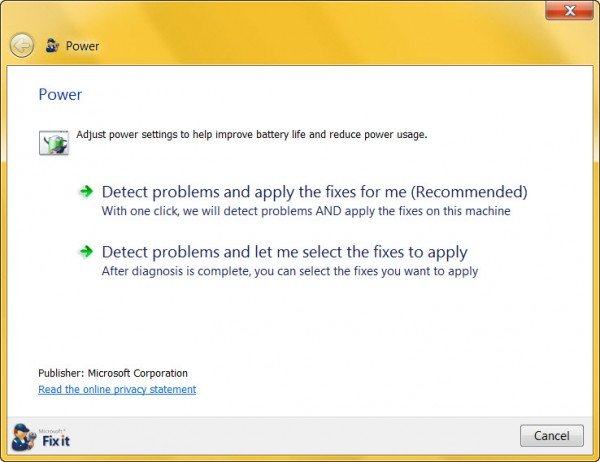 Power Troubleshooter
