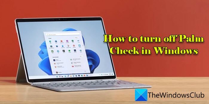 Turn off Palm Check in Windows