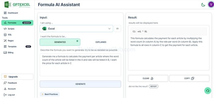 Using Gpt Excel