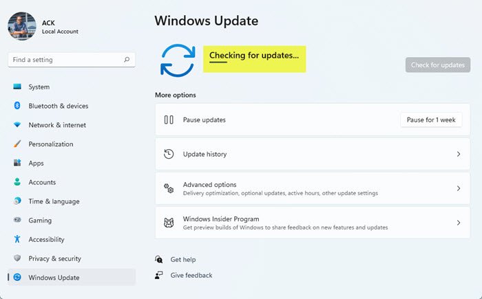 Checking for updates