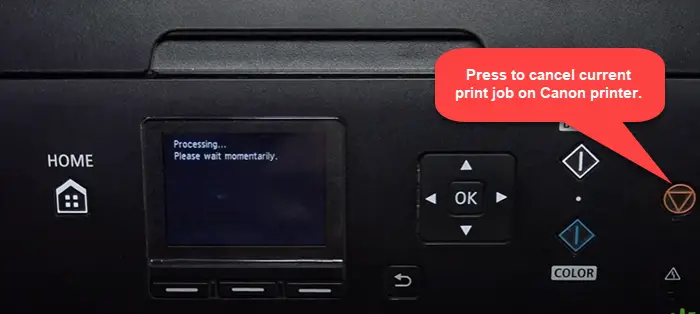 Cancel Print Job on Canon printers