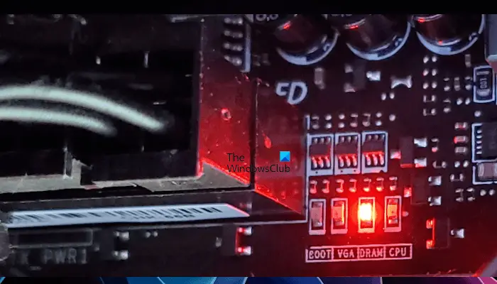 DRAM light on motherboard is orange
