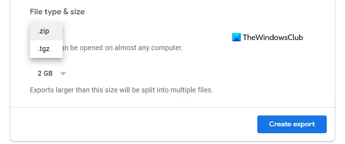 File types & sizes