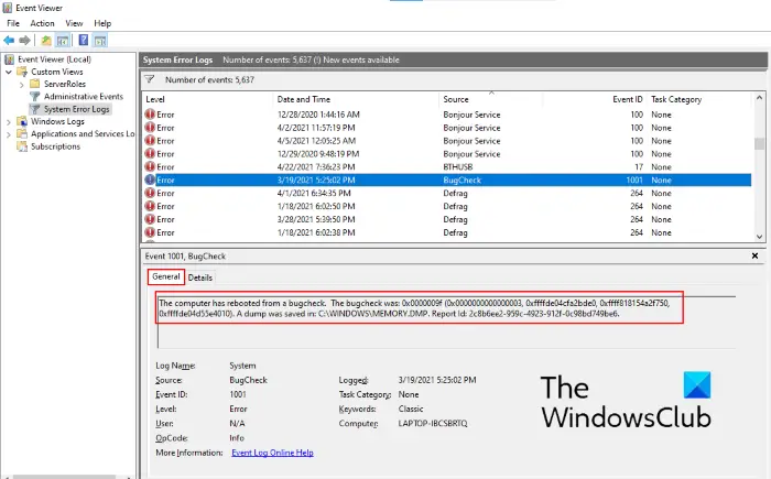 find BSOD log files WIndows 10_4