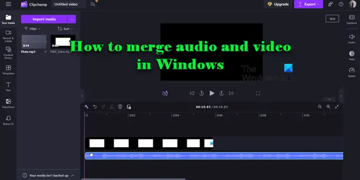 How to merge audio and video in Windows