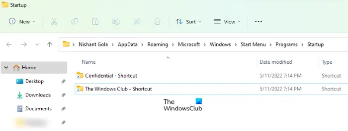 How to open folders on startup