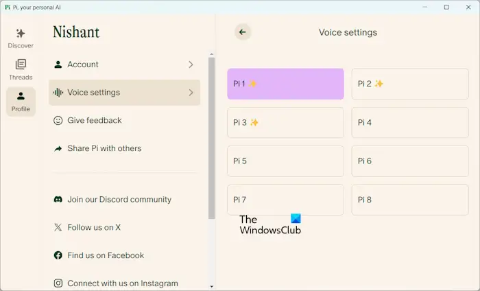 Pi Ai Voice Settings