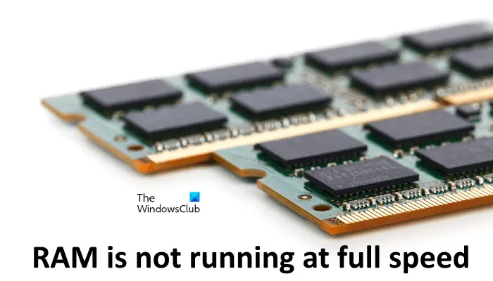 RAM not running at full speed
