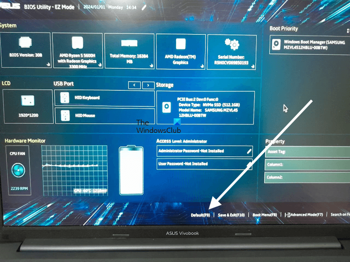 Reset ASUS BIOS