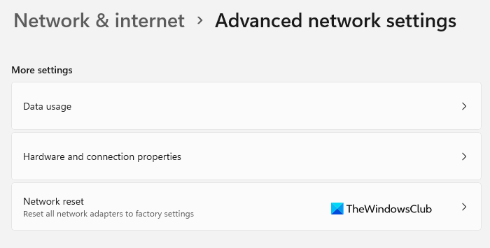 Reset WiFi network adapter on Windows 11