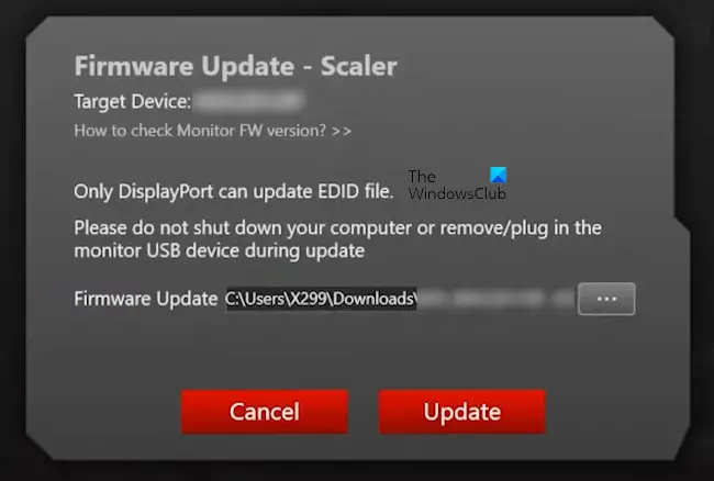 Update MSI monitor firmware