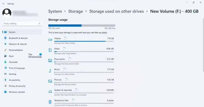 view storage space on other drives