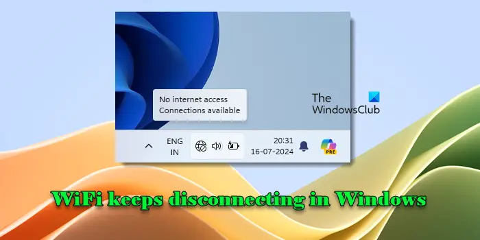 WiFi keeps disconnecting in Windows