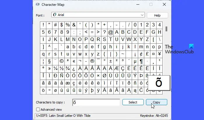 Windows Character Map